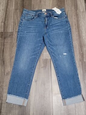 J. Crew Slim Broken In Boyfriend Jeans Rolled Cuff